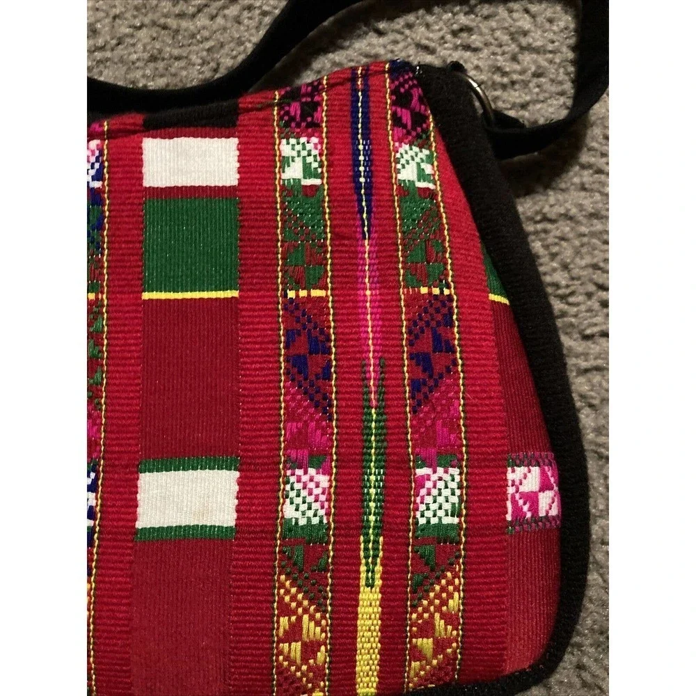 Vibrant Fabric Patchwork Purse Embroidered‎ Threaded Designs